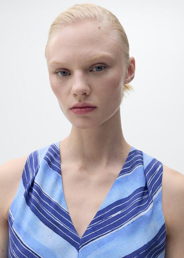 Mango Ausgestelltes Kleid mit Streifen Osterangebot