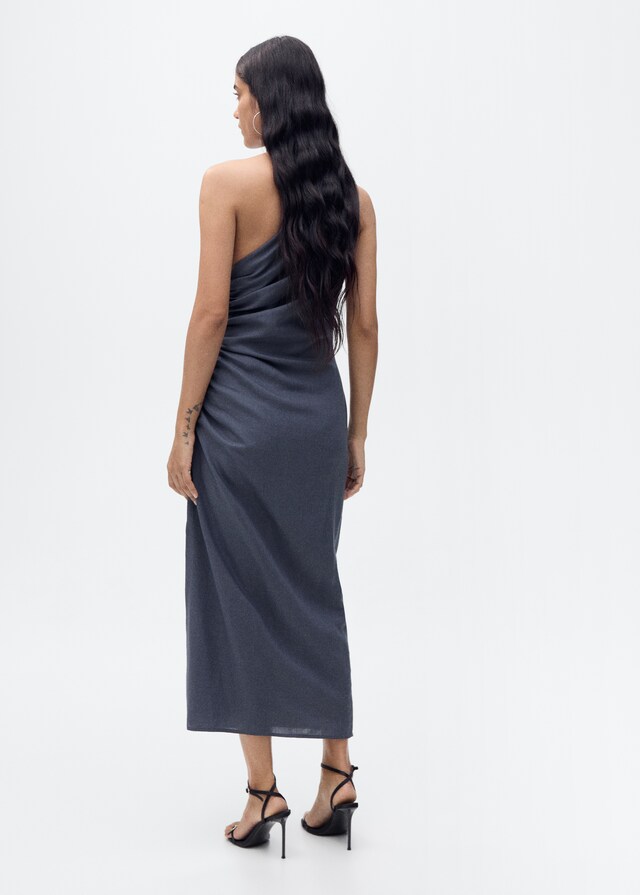 Mango Asymmetrisches Kleid mit gerafften Details Muttertagsangebot