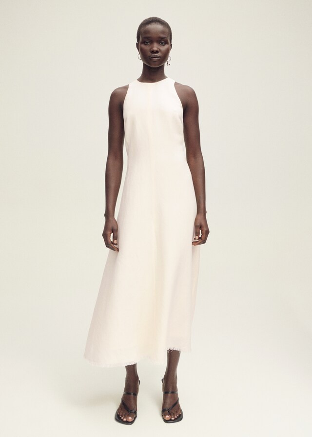 Mango Leinenkleid mit ausgefranstem Saum Zeitlich begrenztes Angebot