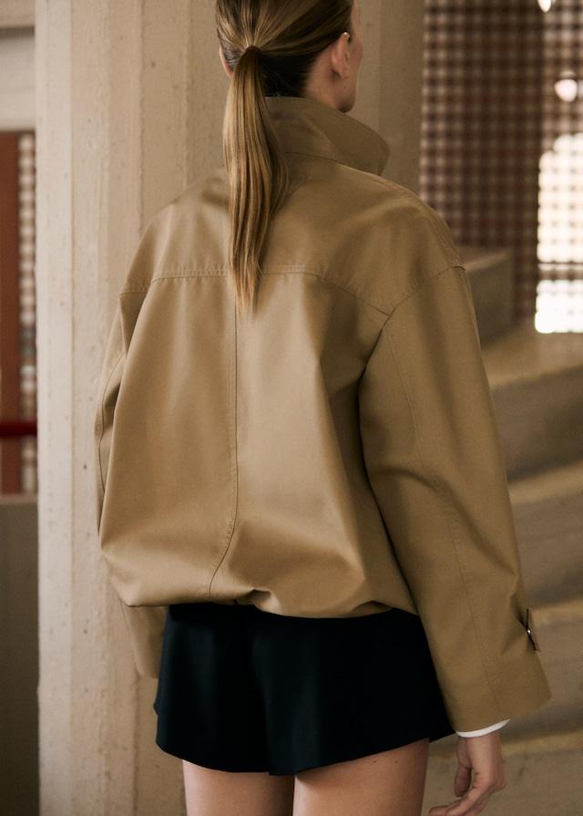 Mango Baumwoll-Parka mit gerafftem Saum Große Rabatte