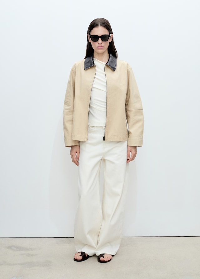 Mango Baumwolljacke mit Kontrastkragen Räumungsverkauf