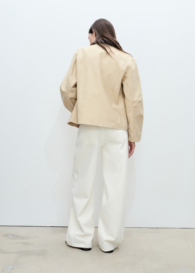 Mango Baumwolljacke mit Kontrastkragen Räumungsverkauf