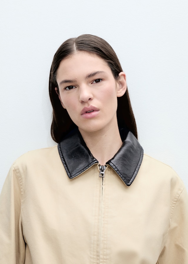 Mango Baumwolljacke mit Kontrastkragen Räumungsverkauf