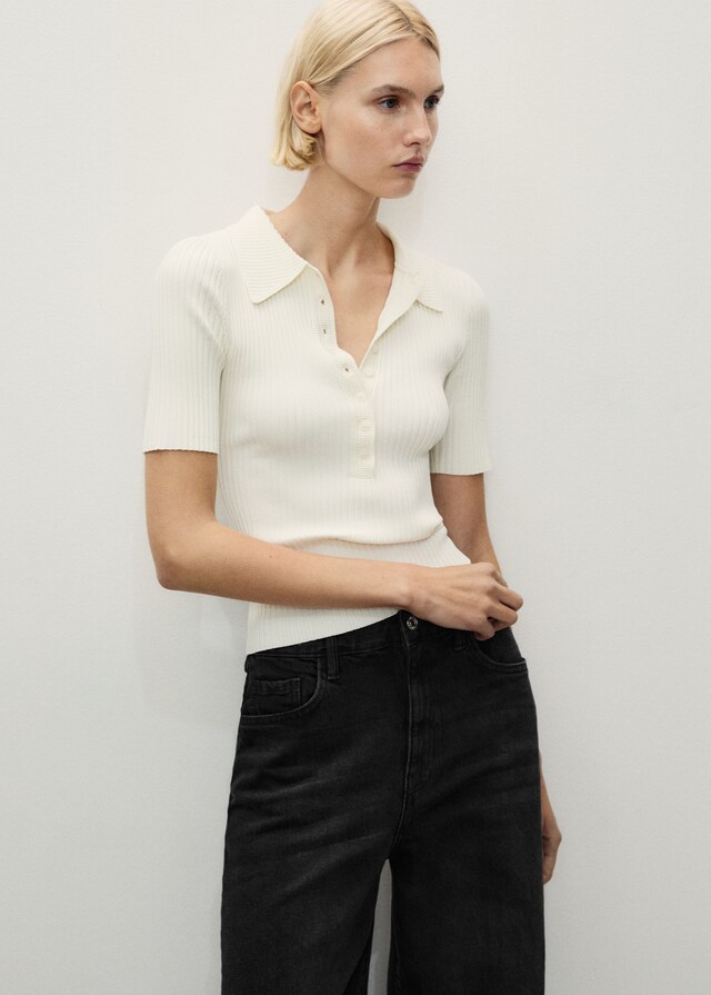 Mango Wideleg-Jeans mit hohem Bund Kostenlose Rückgabe
