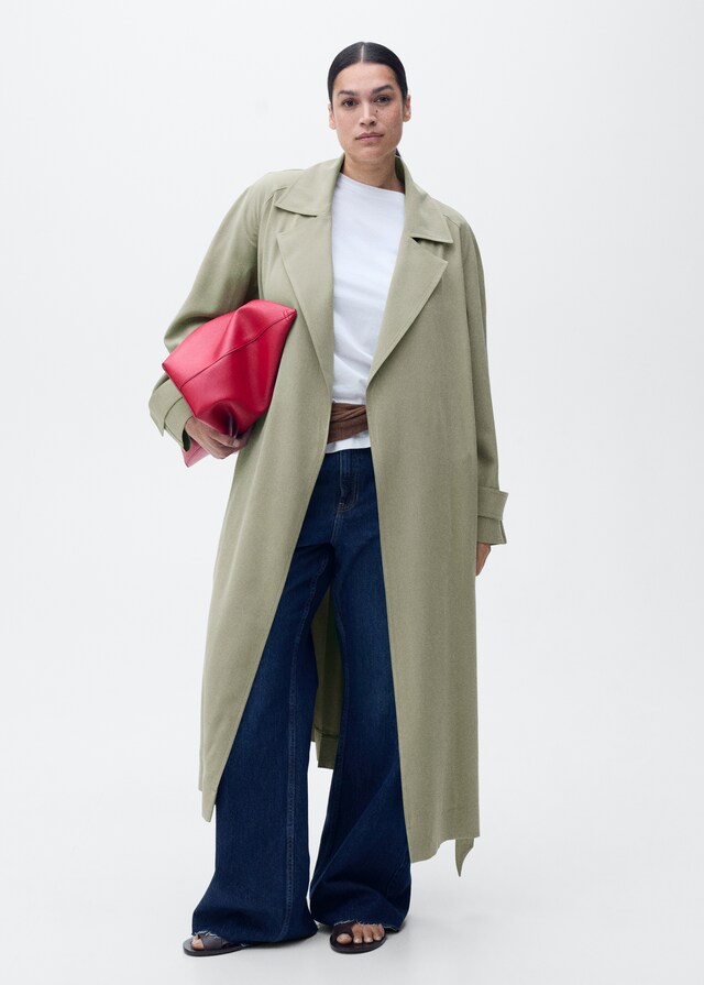 Mango Soft Trenchcoat mit Gürtel Begrenzte Freigabe