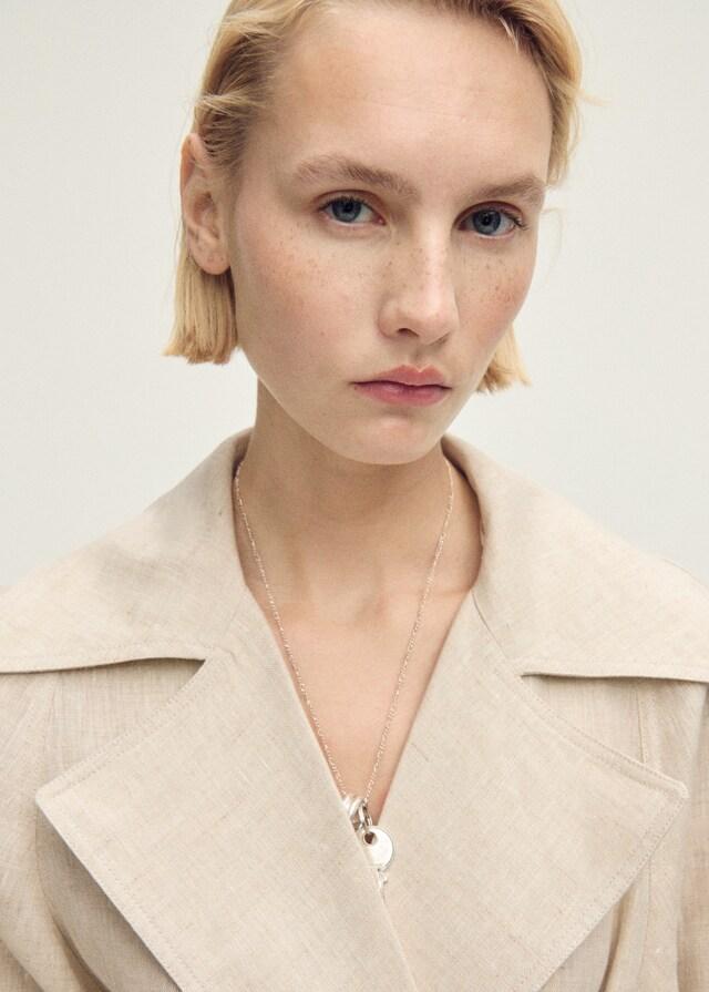 Mango Leinen-Trenchcoat mit markantem Reverskragen Letzte 3 Tage