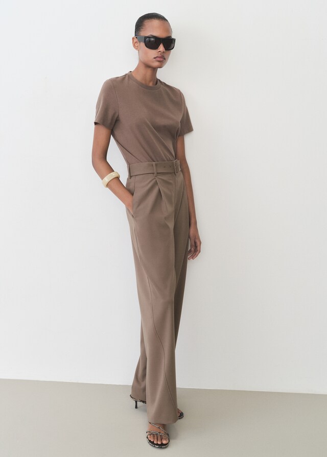 Mango Gerade Hose mit Gürtel Zeitbegrenzte Promotion