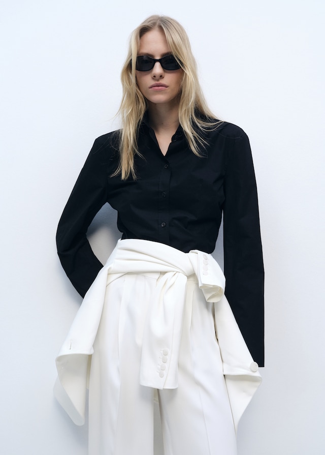 Mango Wideleg-Anzughose mit Bundfalten Bis zu 50% Rabatt