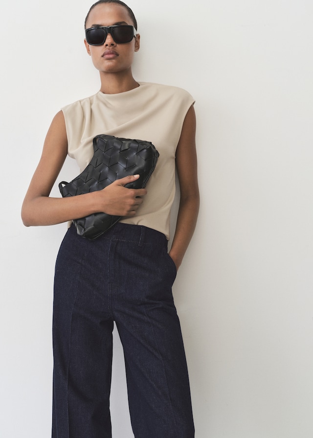 Mango High-Waist-Jeans mit weitem Bein Bis zu 65% Rabatt
