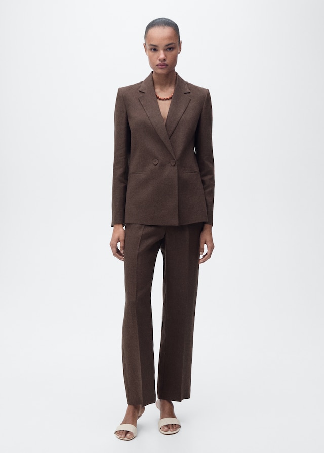 Mango Anzugjacke aus 100 % Leinen Speichern exportieren