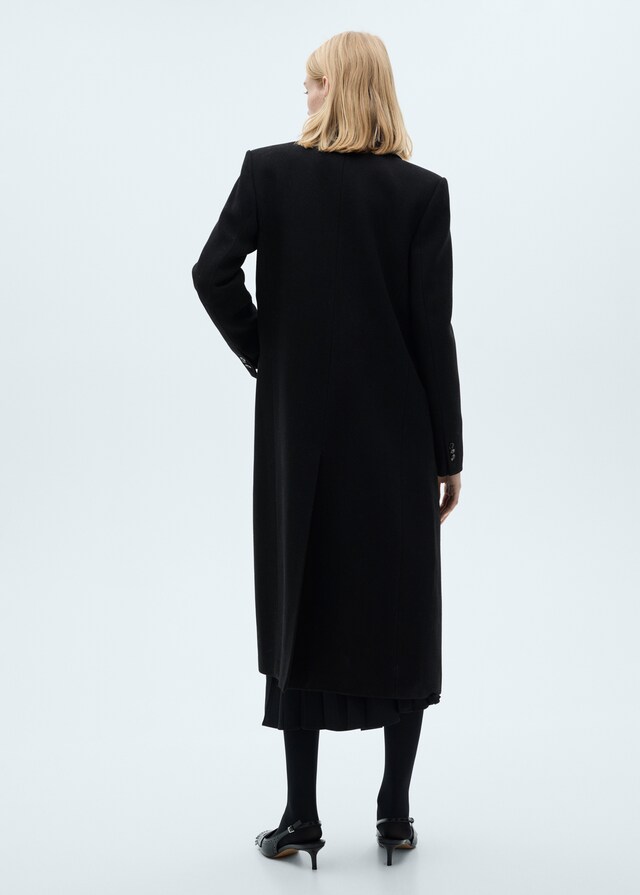 Mango Langer Wollmantel mit Struktur Online