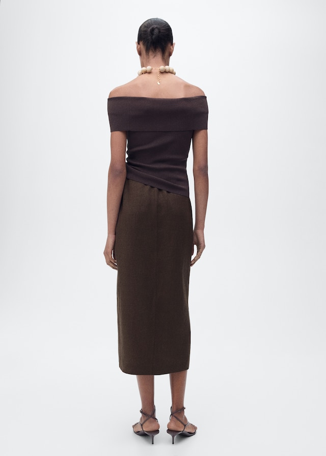 Mango Sarong-Rock aus Leinen im Angebot