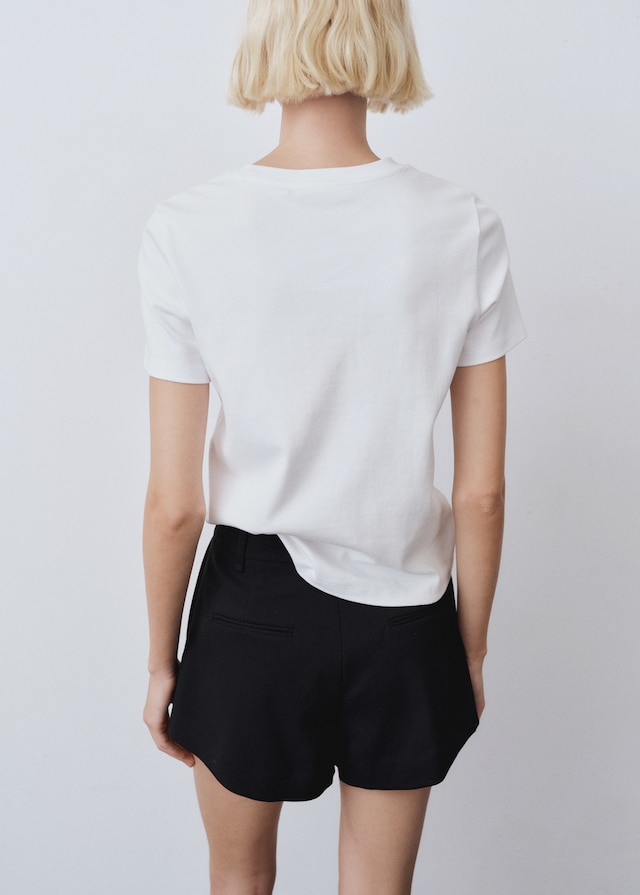 Mango Kurzärmliges Baumwoll-T-Shirt Online Shopping