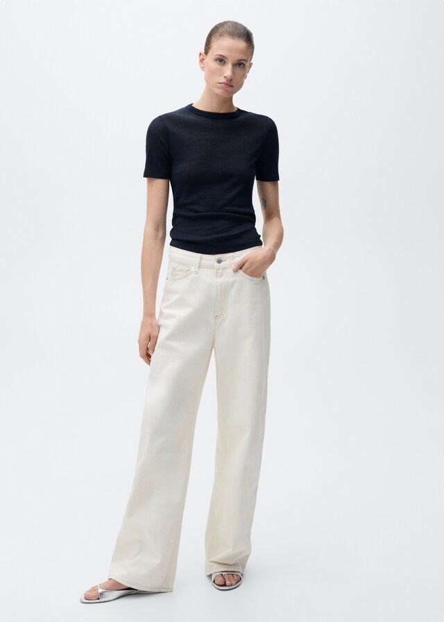 Mango Tailliertes Leinen-T-Shirt Preisnachlass
