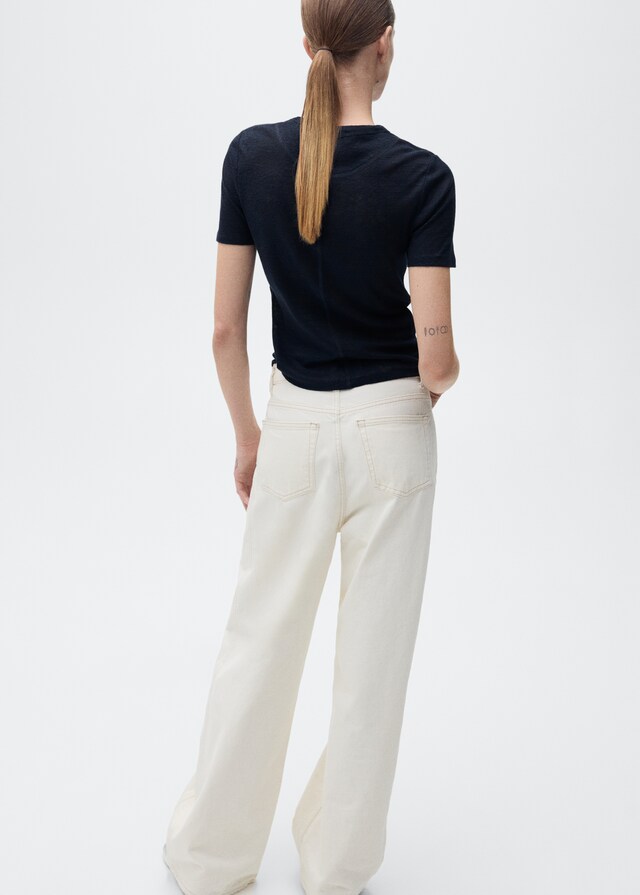 Mango Tailliertes Leinen-T-Shirt Preisnachlass