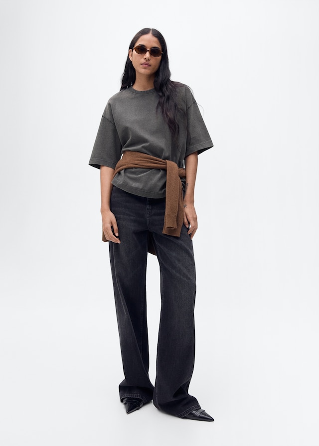 Mango Oversize Baumwoll-T-Shirt Black Friday