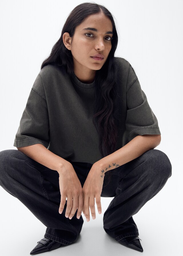 Mango Oversize Baumwoll-T-Shirt Black Friday