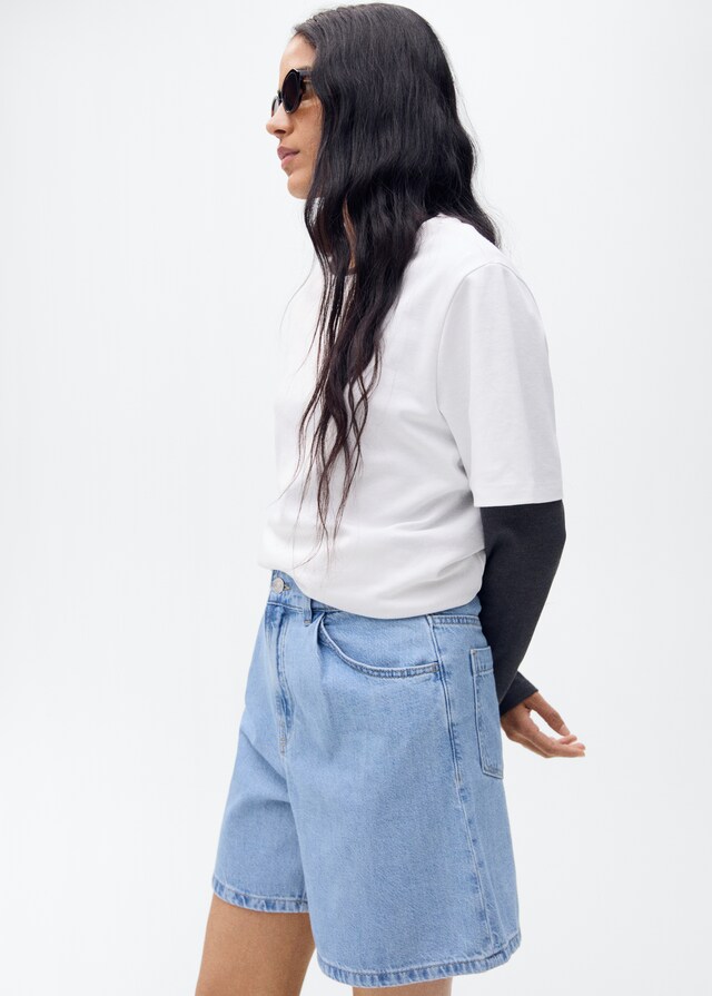 Mango Gerade Shorts mit Abnäher-Details Top Angebot