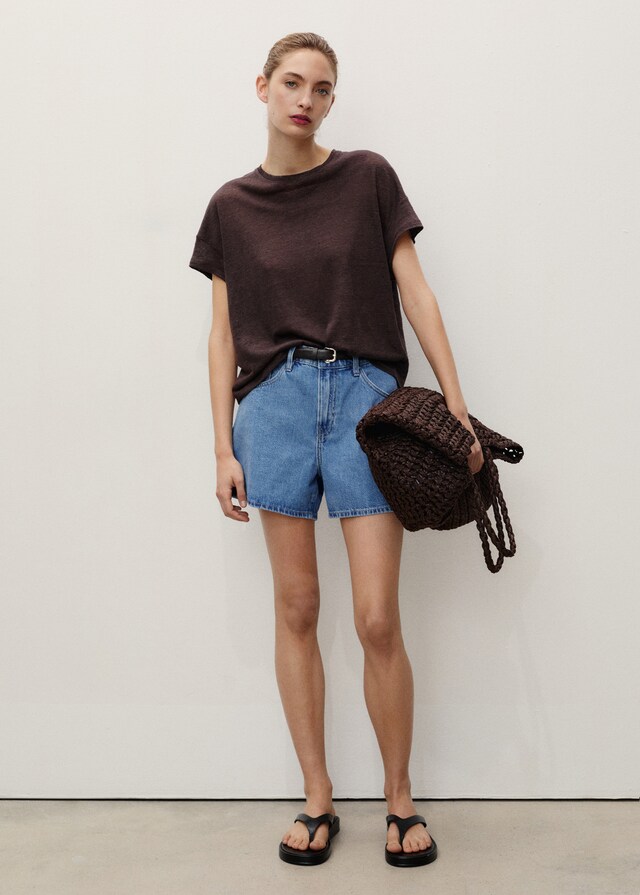 Mango Jeans-Shorts mit hoher Taille Neueste Mode