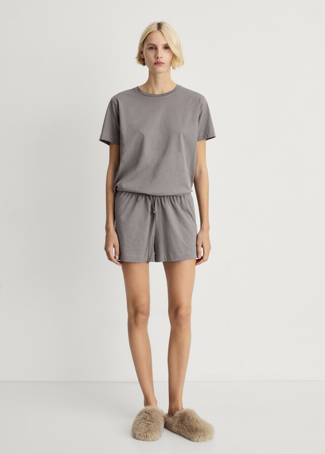 Mango Zweiteiliger kurzer Pyjama aus Baumwolle Tägliche Deals