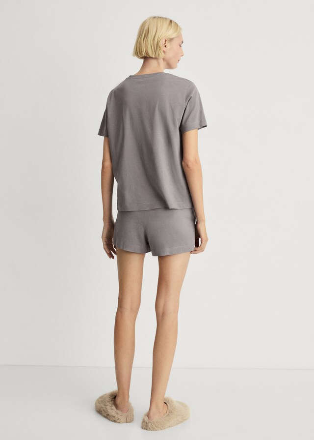 Mango Zweiteiliger kurzer Pyjama aus Baumwolle Tägliche Deals