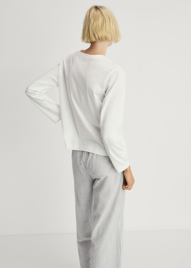 Mango Zweiteiliger Pyjama mit Streifen aus Seersucker Sonderangebote