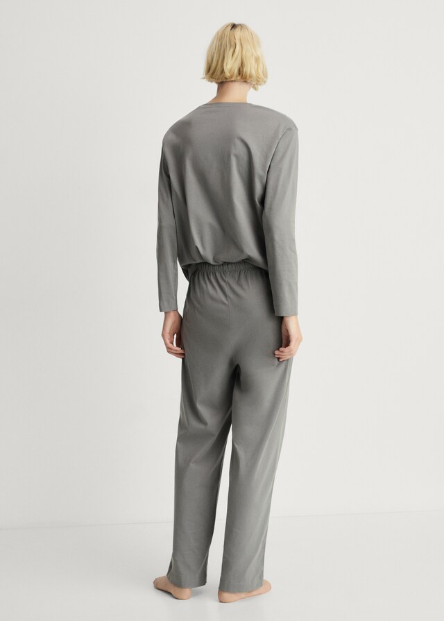 Mango Pyjama zwei Teile Baumwolle schlichtes Design Wochenangebot
