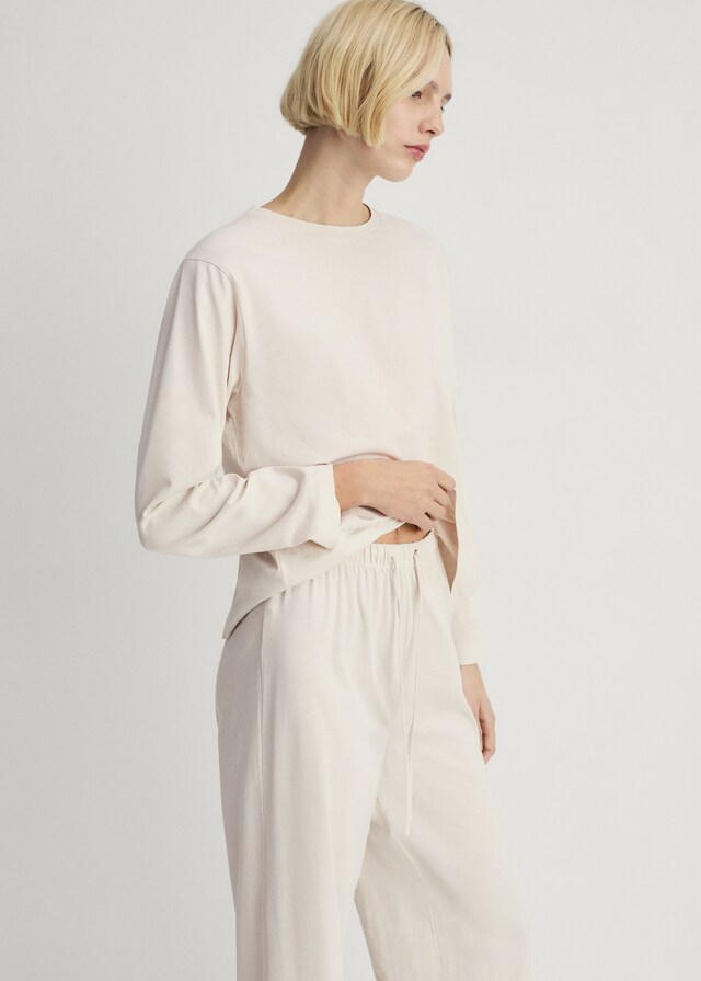 Mango Pyjama zwei Teile Baumwolle schlichtes Design Kostenlose Rückgabe