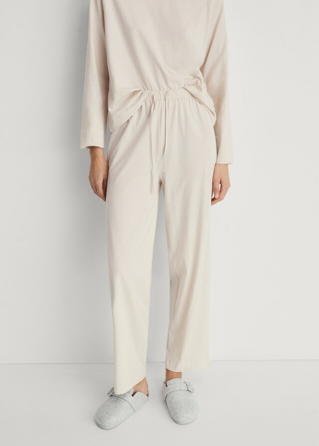 Mango Pyjama zwei Teile Baumwolle schlichtes Design Kostenlose Rückgabe
