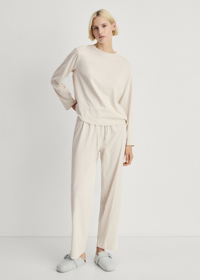 Mango Pyjama zwei Teile Baumwolle schlichtes Design Kostenlose Rückgabe
