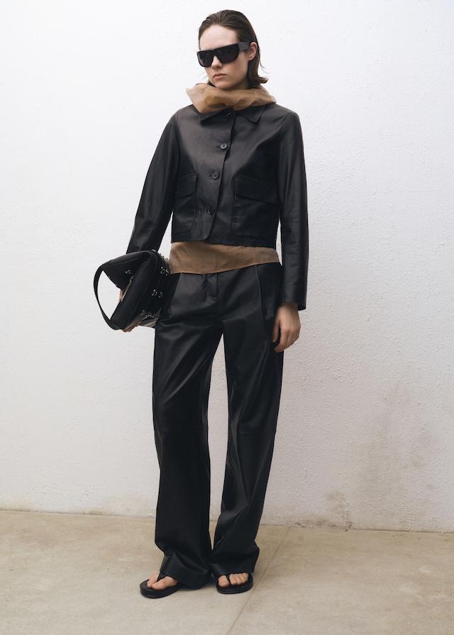 Mango Lederjacke mit Knöpfen Letzte 3 Tage