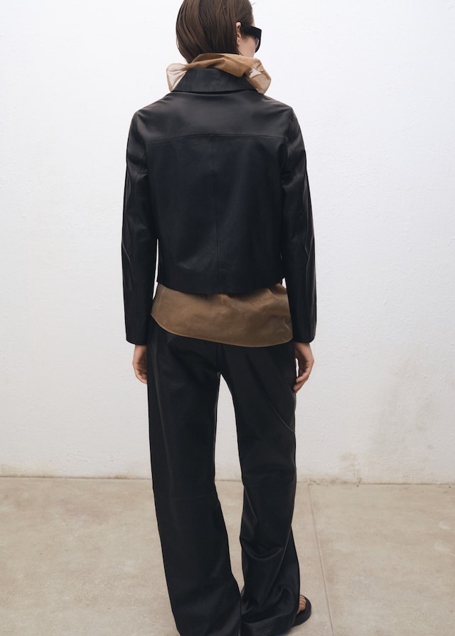 Mango Lederjacke mit Knöpfen Letzte 3 Tage