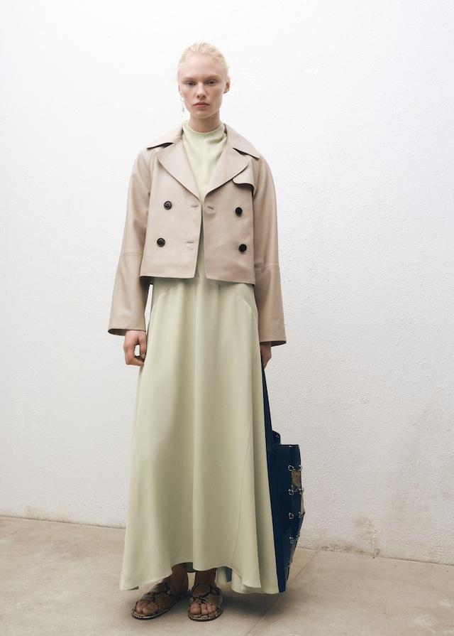 Mango Kurzer Leder-Trenchcoat Letzte 2 Tage