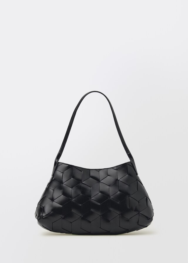 Mango Schultertasche aus Leder in Flecht-Optik Nur für heute