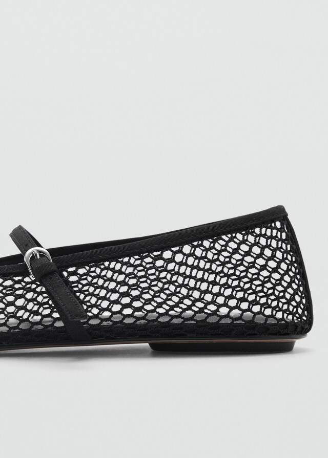 Mango Mesh-Ballerina mit Schnallenriemen Kostenloser Versand international