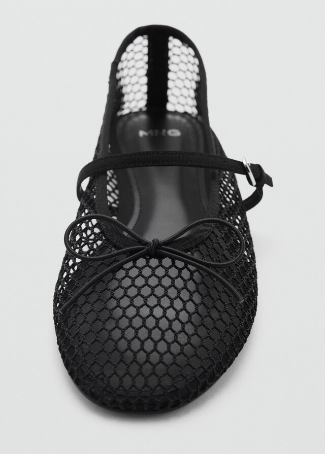 Mango Mesh-Ballerina mit Schnallenriemen Kostenloser Versand international