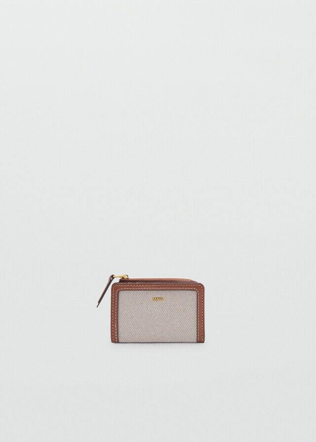 Mango Brieftasche mit Klappe aus kontrastierendem Canvas Schlussverkauf