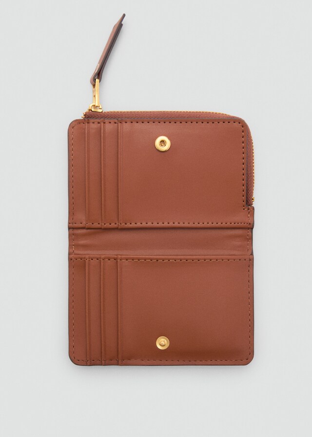 Mango Brieftasche mit Klappe aus kontrastierendem Canvas Schlussverkauf