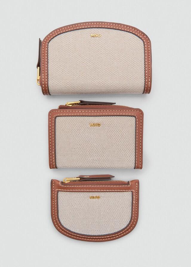 Mango Brieftasche mit Klappe aus kontrastierendem Canvas Schlussverkauf