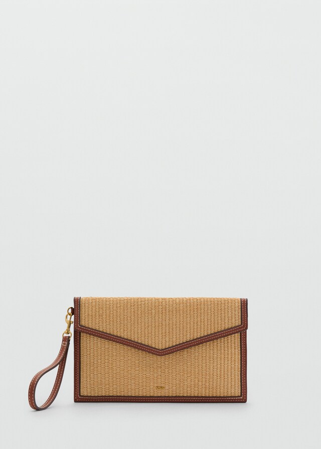 Mango Pochette mit Raffiabast-Effekt Blitzverkäufe