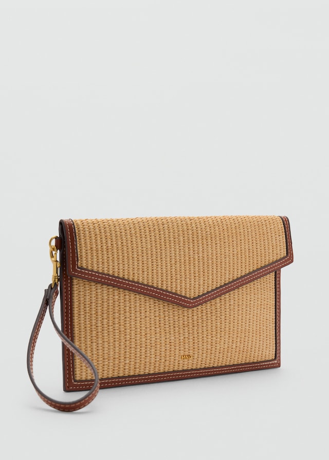 Mango Pochette mit Raffiabast-Effekt Blitzverkäufe