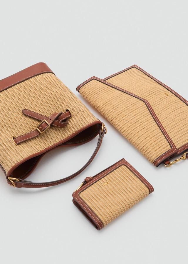 Mango Pochette mit Raffiabast-Effekt Blitzverkäufe
