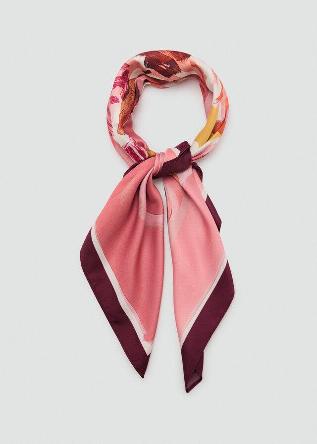 Mango Satiniertes Halstuch mit Blumenprint Limitierter Zeitrabatt
