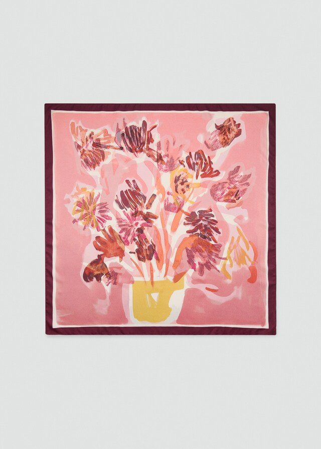 Mango Satiniertes Halstuch mit Blumenprint Limitierter Zeitrabatt