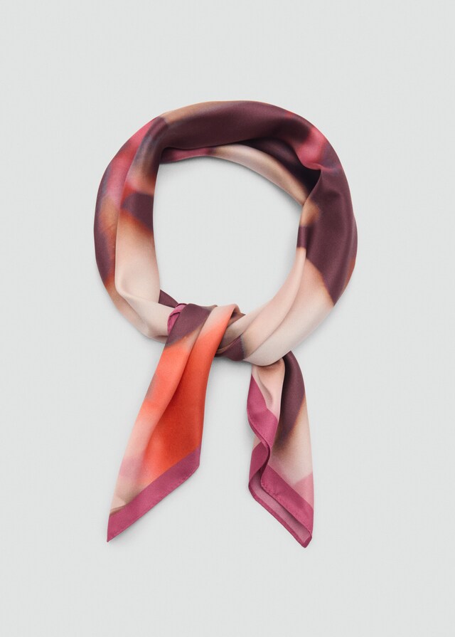 Mango Bedrucktes Satin-Halstuch Fabrik Onlineshop
