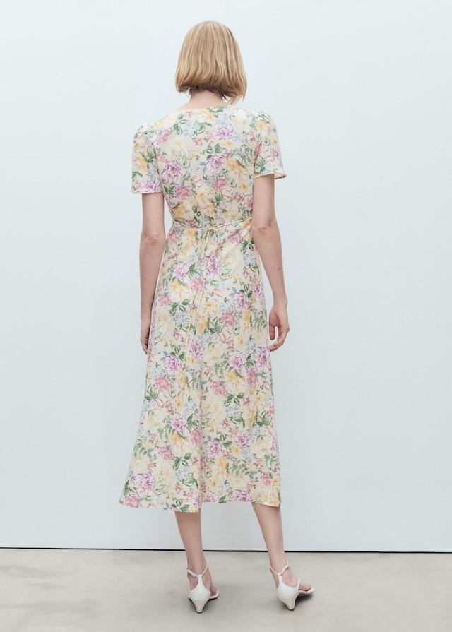 Mango Geblümtes Leinenkleid Kostenlose Rückgabe