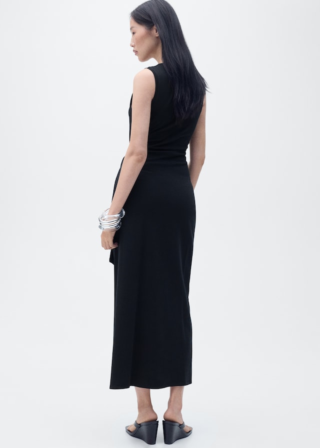 Mango Midikleid aus Baumwolle mit Knotendetail Letzte 3 Tage