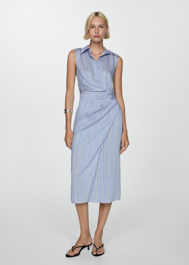 Mango Drapiertes Hemdblusenkleid Neueste Stile