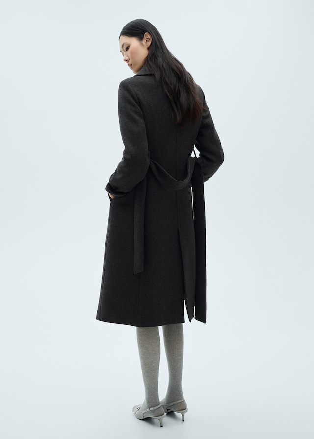 Mango Wollmantel mit Gürtel Bis zu 50% Rabatt