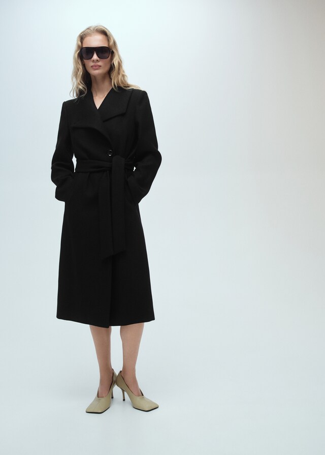 Mango Wollmantel mit Gürtel Bis zu 65% Rabatt